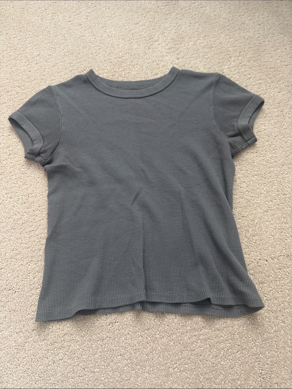 Brandy Melville grey waffle knit tee